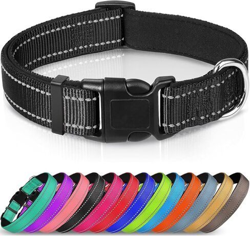 Reflective Dog Collar, Soft Padded Breathable Nylon Pet Collar Adjustable for Small Medium Large Dogs in Kuwait