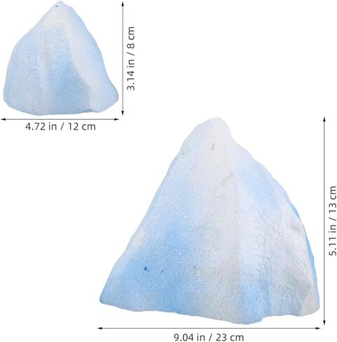 Toddmomy 2Pcs Fake Iceberg Aquarium Decor: Safe Foam Mountain Model for Fish Tank Accessories, Axolotl Tunnel & Landscape Rockery (Blue) in Kuwait