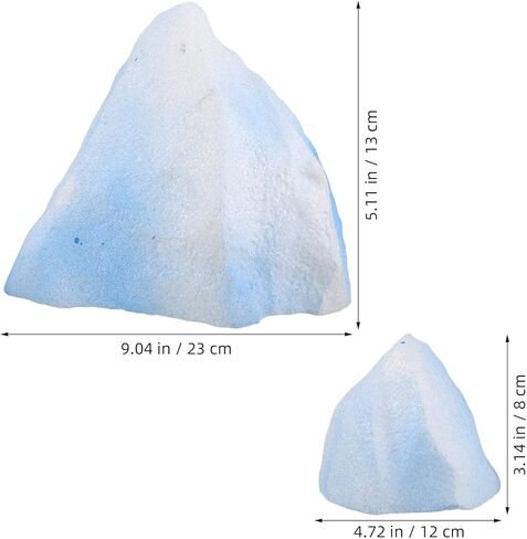 Toddmomy 2Pcs Fake Iceberg Aquarium Decor: Safe Foam Mountain Model for Fish Tank Accessories, Axolotl Tunnel & Landscape Rockery (Blue) in Kuwait