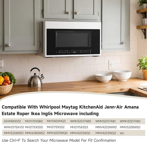 مجموعة أدوات التثبيت متوافقة مع Whirlpool Maytag KitchenAid Jenn-Air Amana Microwave Replace#: 8205948، تناسب الموديلات WML55011HS08 MV8208WB0 YMMV4203WB4 MMV4203WB0 MMV5208WQ0 YMMV4203WB2 in Kuwait