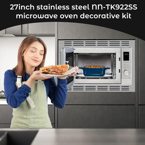 Upgraded 27-Inch Microwave Trim Kit NN-TK922SS for Panasonic 2.2 Cu. Ft. Microwave Oven, Adjustable Stainless Steel Construction, Heat Resistant & Easy to Clean in Kuwait
