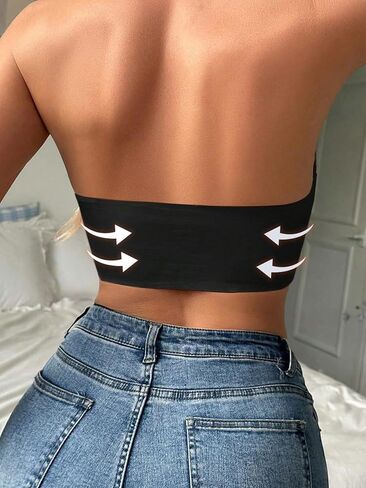 Strapless Bra for Women Non-Slip Silicone Padded Bandeau Bra Wireless Tube Top Bralette in Saudi Arabia