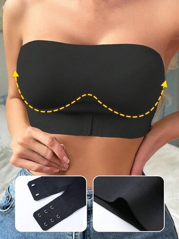 Strapless Bra for Women Non-Slip Silicone Padded Bandeau Bra Wireless Tube Top Bralette in Saudi Arabia