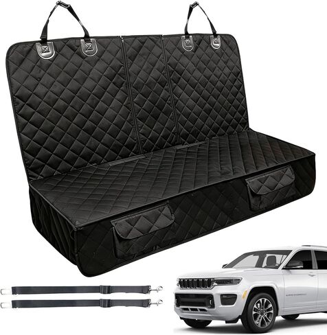 Dog Car Seat Cover, Back Seat Cover for Jeep Grand Cherokee Wrangler Sport Sport S Sahara Rubicon Limited Overland Summit 4xe AWD 2011- 2026, Non-Slip Backing Waterproof Car Pet Bench Backseat Covers in Kuwait