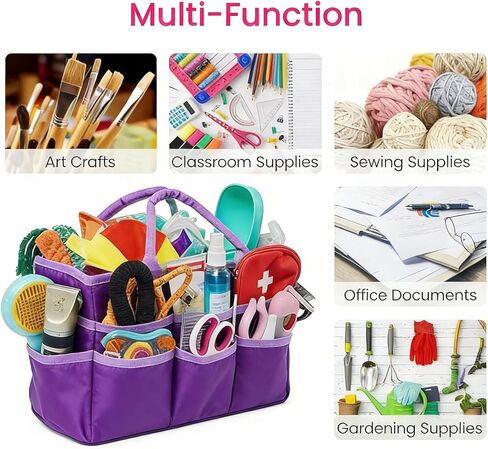 Dog Grooming Organizer Bag with 5 Pockets, 600D Oxford Portable Tote for Pet Supplies, Travel Storage for Grooming Tools, Shampoo, Brush, Clipper - Lightweight & Durable in Kuwait