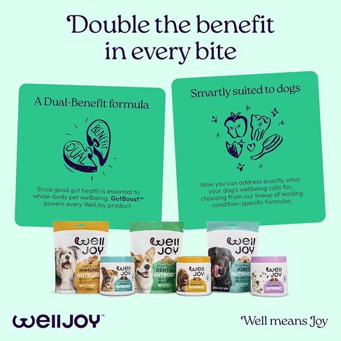 New! WellJoy Dog Treat Dental+ GutBoost | Helps Reduce Tartar | Freshens Breath | Dual-Benefit GutBoost Formulation | Vet Formulated | Made in USA | Made with Real Shredded Chicken | 24 Sticks in Saudi Arabia