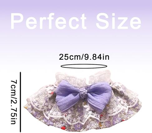 3 Pcs Elegant Lace Cat Collar with Cute Bow Lace Cat Collars for Girl Cats Cute Dogs Party Costume Accessory for Small Pets in Kuwait