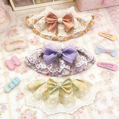 3 Pcs Elegant Lace Cat Collar with Cute Bow Lace Cat Collars for Girl Cats Cute Dogs Party Costume Accessory for Small Pets in Kuwait