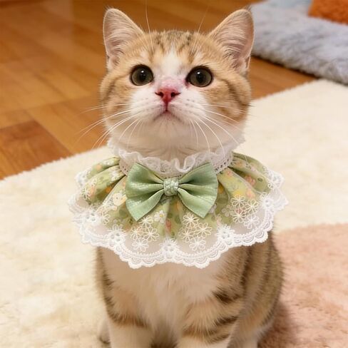3 Pcs Elegant Lace Cat Collar with Cute Bow Lace Cat Collars for Girl Cats Cute Dogs Party Costume Accessory for Small Pets in Kuwait
