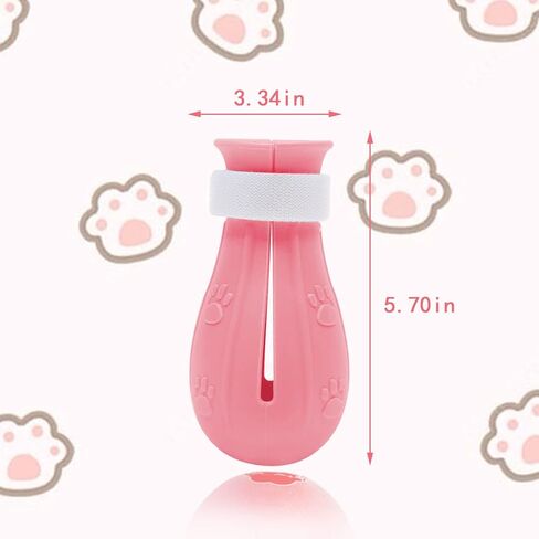 4Pcs Cat Boots for Cats Only Paw Covers Protectors Claws Shoes Paws Wound Boot Silicon Anti Scratch Cat Mittens for Bathing, Nail Clipping, Ears Cleaning, Treatment（Pink） in Kuwait