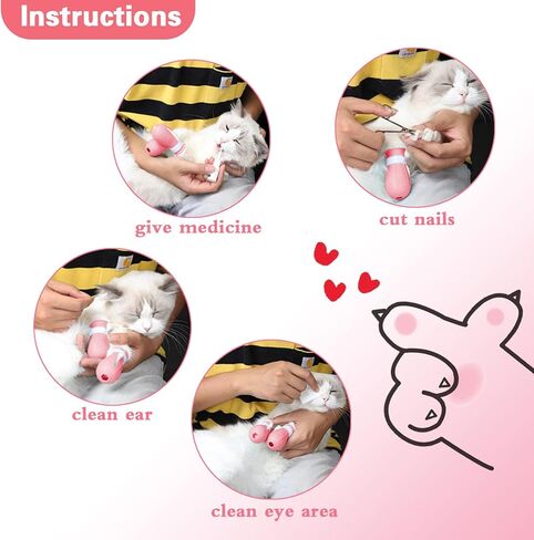 4Pcs Cat Boots for Cats Only Paw Covers Protectors Claws Shoes Paws Wound Boot Silicon Anti Scratch Cat Mittens for Bathing, Nail Clipping, Ears Cleaning, Treatment（Pink） in Kuwait