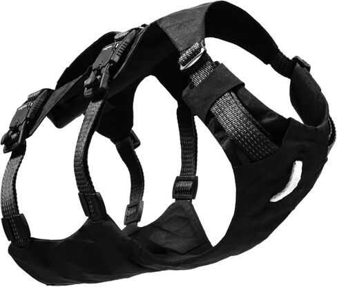 Ruffwear, Ridgeline Dog Harness, XPAC RX30, Fidlock Magnetic Buckles, 3 Leash Points, Supportive Belly Panel, Reflective & Light Loop, Low-Profile Handle, Obsidian Black, Medium in Saudi Arabia
