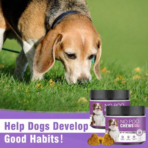 300 Chews No Poo Chews-No Poop Eating Deterrent for Dog-Coprophagia Deterrent for Dogs-Prevent Stop Dogs from Eating Poop Supplement with Digestive Enzymes&Probiotics-Breath Freshener-Chicken in Kuwait