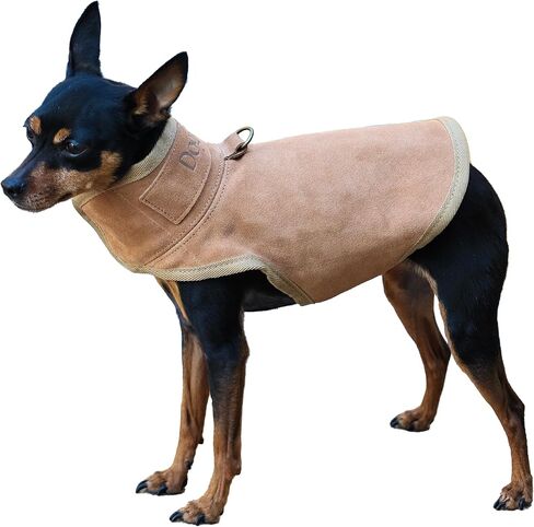 Dog Protection Vest -Tough Leather Vest, The Surface Layer of Genuine Leather is Tough and Wear-Resistant, Protection Against Attacks by Coyotes, Hawks, Raptors, and Birds of Prey (XS, Brown) in Kuwait