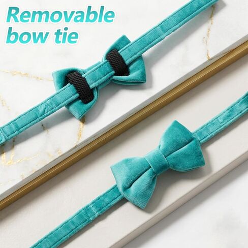 Amaxiu 6 Pack Cat Collars with Bow Tie and Bell, Velvet Cat Collars Cute Cat Bow Tie Collar Solid Color Removable Cats with Safety Buckle for Cats Kitten Puppy Pet Accessories in Kuwait