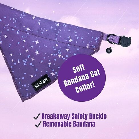 2-Piece Matching Cat & Owner Set – Galaxy Bandana & Scrunchie, Cute Pet & Human Outfit, Adjustable Cat Bandana, Soft Fabric, Gift for Cat Lovers in Kuwait