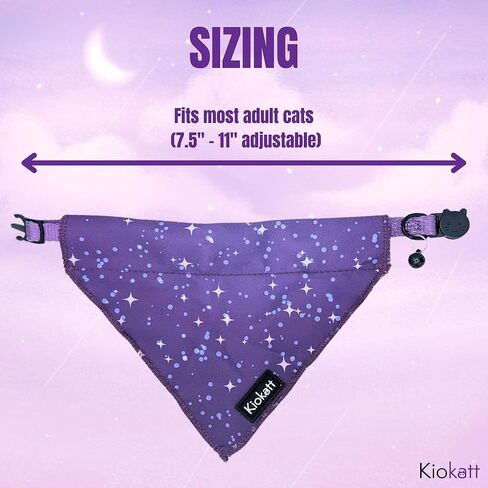2-Piece Matching Cat & Owner Set – Galaxy Bandana & Scrunchie, Cute Pet & Human Outfit, Adjustable Cat Bandana, Soft Fabric, Gift for Cat Lovers in Kuwait