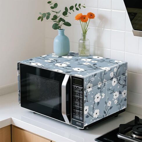 Microwave Dust Proof Cover Anti-Oil Dustproof Home Decor with Autumn Flower Pattern, Decorative Kitchen Anti-Oil Dustproof Home Decor (Flower B) in Saudi Arabia