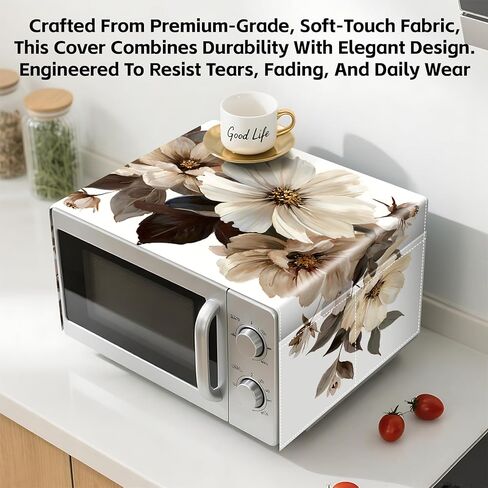 Microwave Dust Proof Cover Anti-Oil Dustproof Home Decor with Autumn Flower Pattern, Decorative Kitchen Anti-Oil Dustproof Home Decor (Flower B) in Saudi Arabia