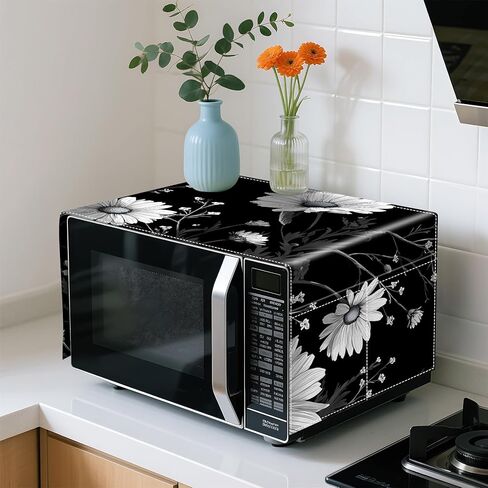 Microwave Dust Proof Cover Anti-Oil Dustproof Home Decor with Autumn Flower Pattern, Decorative Kitchen Anti-Oil Dustproof Home Decor (Flower B) in Saudi Arabia
