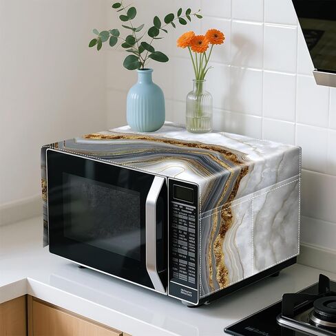 Microwave Dust Proof Cover Anti-Oil Dustproof Home Decor with Autumn Flower Pattern, Decorative Kitchen Anti-Oil Dustproof Home Decor (Flower B) in Saudi Arabia