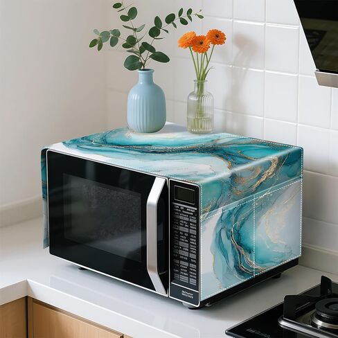 Microwave Dust Proof Cover Anti-Oil Dustproof Home Decor with Autumn Flower Pattern, Decorative Kitchen Anti-Oil Dustproof Home Decor (Flower B) in Saudi Arabia