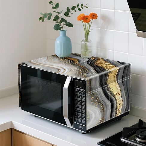 Microwave Dust Proof Cover Anti-Oil Dustproof Home Decor with Autumn Flower Pattern, Decorative Kitchen Anti-Oil Dustproof Home Decor (Flower B) in Saudi Arabia