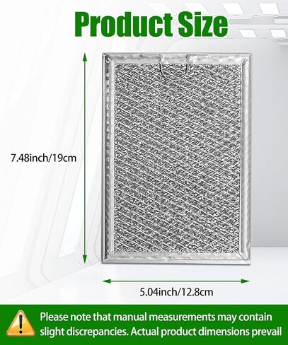 2 حزمة من مرشح الشحوم الميكروويف يناسب GE JVM3160DF8BB JVM3160DF8CC JVM3160DF8WW، JVM3160RF8SS، JVM1540SM1SS، JVM1540SM2SS، 7.48 بوصة و5.04 بوصة in Kuwait