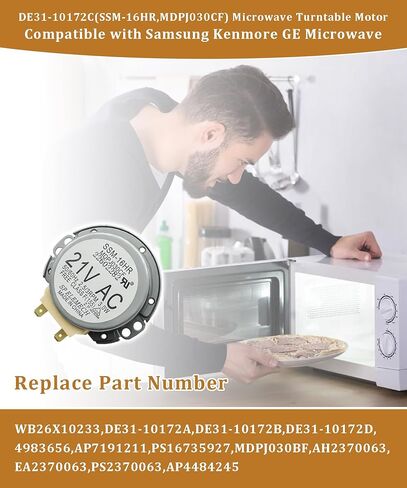 DE31-10172C(SSM-16HR,MDPJ030CF) Microwave Turntable Motor Fits for Samsung Kenmore GE Microwave,Replaces DE31-10172A/B/D,WB26X10233,4983656,AP7191211,PS16735927 in Kuwait