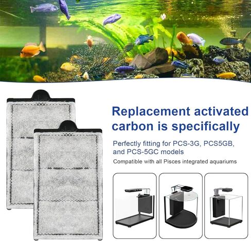 قطعتان من خراطيش الكربون البديلة لأحواض السمك Aquatop Pisces، تناسب عالميًا لجميع نماذج أحواض السمك الكل في واحد، لـ PCS-5G، وPCS-3G، وPCS-5GB، وPCS-5GC، وكربون خزان الأسماك (نماذج PCS-RCI) in Kuwait