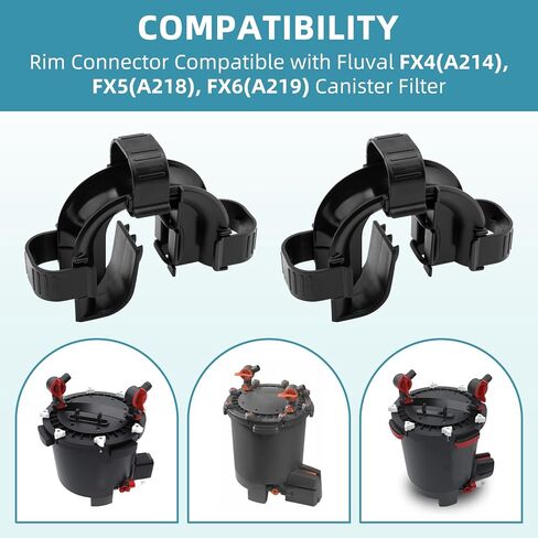 Maglu Rim Connector for Fluval FX4/FX5/FX6 Aquarium Filters - Aquarium Hose Fitting Rim Connector for FX4 Canister Filter, Replacement Part A20230, 2 Pack in Kuwait