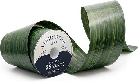 شريط زهور من Royal Imports Green Ti Leaf، شريط عريض من البوليستر الصناعي المقاوم للماء مقاس 4 بوصات (#100) للداخل والخارج، غلاف لبائع الزهور، وباقة الزفاف، والفنون والحرف اليدوية، لفة 50 ياردة (150 قدمًا) in Saudi Arabia