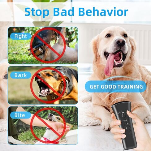 Anti Barking Device Ultrasonic Dog Deterrent Control Ultra Sonic Bark Deterrents Stop Waterproof Outdoor Corrector Devices 3 in 1 Frequencies Bark Guard Mod Trainer Stopper For Small Medium Large Dogs in Kuwait