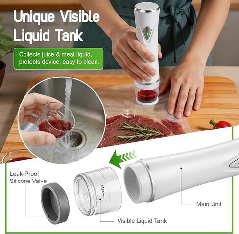 Compact Vacuum Sealer for Food (Vacuum Sealer Machine + 35 Reusable Vacuum Bags), Powerful Handheld Vacuum Sealer Machine, Seal Meal Saver, Portable & Wireless, Ideal Gift for Mom, Wife & Home Chefs in Kuwait