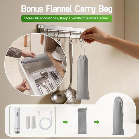 Compact Vacuum Sealer for Food (Vacuum Sealer Machine + 35 Reusable Vacuum Bags), Powerful Handheld Vacuum Sealer Machine, Seal Meal Saver, Portable & Wireless, Ideal Gift for Mom, Wife & Home Chefs in Kuwait