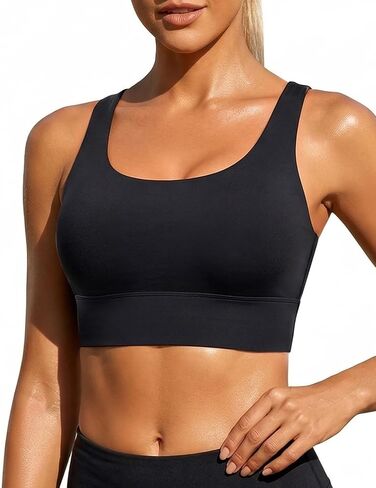 Yonique Women Sports Bra Bikini Top Only Swim Bra Athletic Swim Top Scoop Neck Bathing Suit Top Teal M in Saudi Arabia