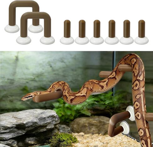 8PCS Pet Snake Climbing Stick Branch,Snake Enclosure Accessories,Snakes Terrarium Habitat Decoration for Ball Python,Cornsnakes,Garter Snakes (Suction Cup) in Kuwait