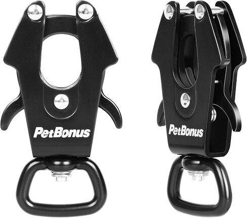 PetBonus 2 جهاز كمبيوتر شخصى الضفدع كليب الكلب المقود المشبك، 360 درجة دوارة حلقة تسلق معدنية سريعة الإصدار، الثقيلة موصل الرصاص السلامة لربط الحيوانات الأليفة طوق الكلب تسخير in Kuwait