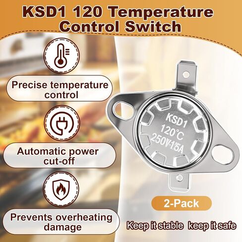 2 حزمة KSD1 120 مصهر حراري للميكروويف، مصهر حراري متوافق مع باناسونيك، بديل لـ NN-SU686S، NN-SC668S، EM-S7560W، حماية من الحرارة الزائدة in Kuwait