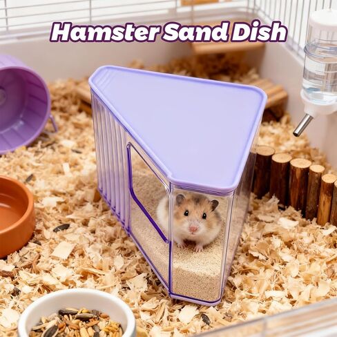 Hamster Toilet Sand Bath Box,Small Animal Bathroom & Digging Room Hamster Sand Bath Container Acrylic Critter's Sand Bath Shower Room Dwarf Syrian Rat Hideaway Gerbil, SyrianHamster,Guinea Pigs in Kuwait