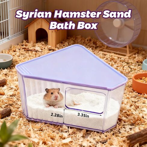 Hamster Toilet Sand Bath Box,Small Animal Bathroom & Digging Room Hamster Sand Bath Container Acrylic Critter's Sand Bath Shower Room Dwarf Syrian Rat Hideaway Gerbil, SyrianHamster,Guinea Pigs in Kuwait