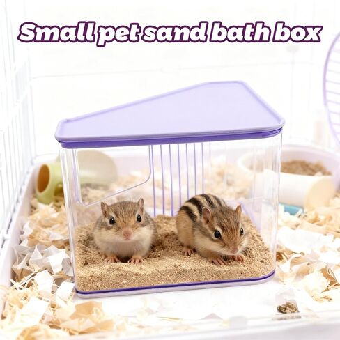 Hamster Toilet Sand Bath Box,Small Animal Bathroom & Digging Room Hamster Sand Bath Container Acrylic Critter's Sand Bath Shower Room Dwarf Syrian Rat Hideaway Gerbil, SyrianHamster,Guinea Pigs in Kuwait