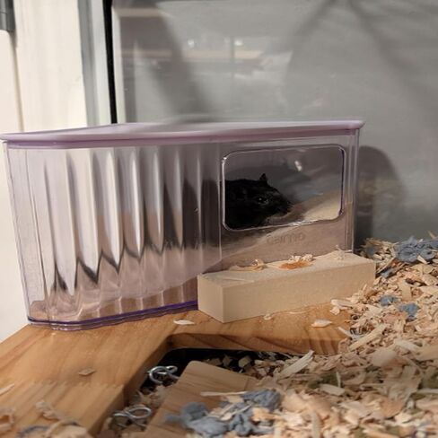 Hamster Toilet Sand Bath Box,Small Animal Bathroom & Digging Room Hamster Sand Bath Container Acrylic Critter's Sand Bath Shower Room Dwarf Syrian Rat Hideaway Gerbil, SyrianHamster,Guinea Pigs in Kuwait