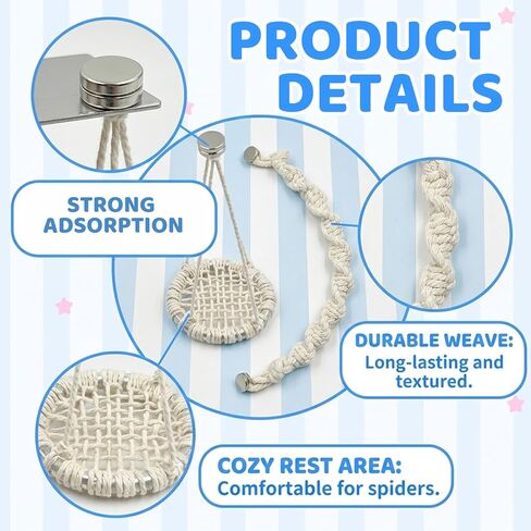 2 pcs Jumping Spider Accessories, Magnetic Jumping Spider Ropes, Jumping Spider Enclosure Decor, Mini Jumping Spider Habitat Enhancements, Two Magnetic Spider Ropes for Spider Enclosures in Kuwait
