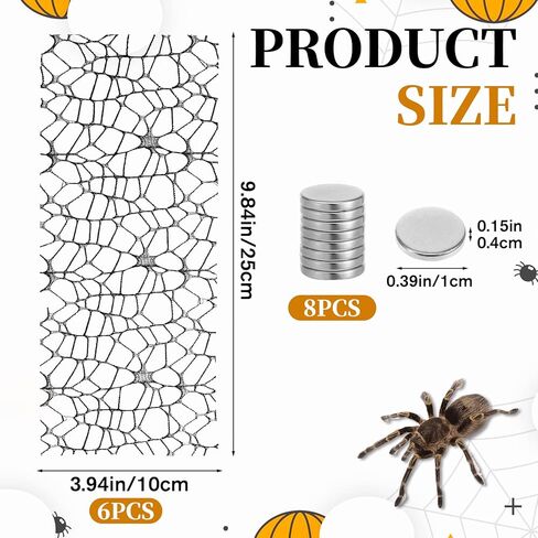 6Pcs Jumping Spider Habitat Accessories Enclosure Decor Spider Webbed Moss Ribbon SpiderTerrarium Decoration with Magnets Climbing and Feeding Platforms Kit Black in Kuwait
