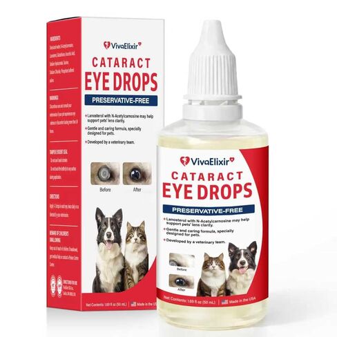 Cataract Eye Drops for Dogs – Improve Vision Clarity & Comfort, Preservative-Free, Natural Formula, 1.69 fl oz (50 mL) for Dogs and Cats in Kuwait