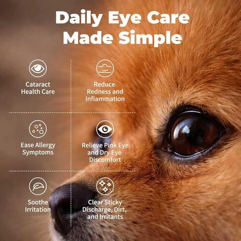Cataract Eye Drops for Dogs – Improve Vision Clarity & Comfort, Preservative-Free, Natural Formula, 1.69 fl oz (50 mL) for Dogs and Cats in Kuwait
