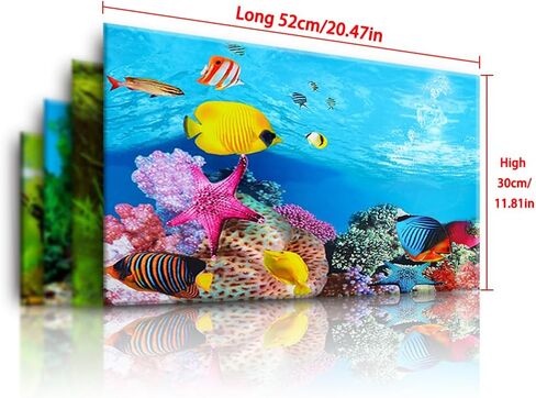 Double Sided Fish Tank Background 12 x 20 Inches for Fish Tanks Aquarium Backgrounds Decorative Poster Paper Sticker Waterproof Fish Tank Wallpaper in Kuwait