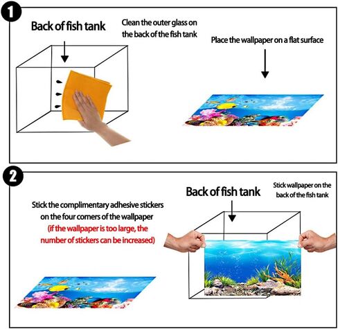 Double Sided Fish Tank Background 12 x 20 Inches for Fish Tanks Aquarium Backgrounds Decorative Poster Paper Sticker Waterproof Fish Tank Wallpaper in Kuwait