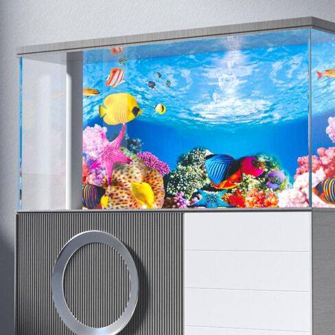 Double Sided Fish Tank Background 12 x 20 Inches for Fish Tanks Aquarium Backgrounds Decorative Poster Paper Sticker Waterproof Fish Tank Wallpaper in Kuwait
